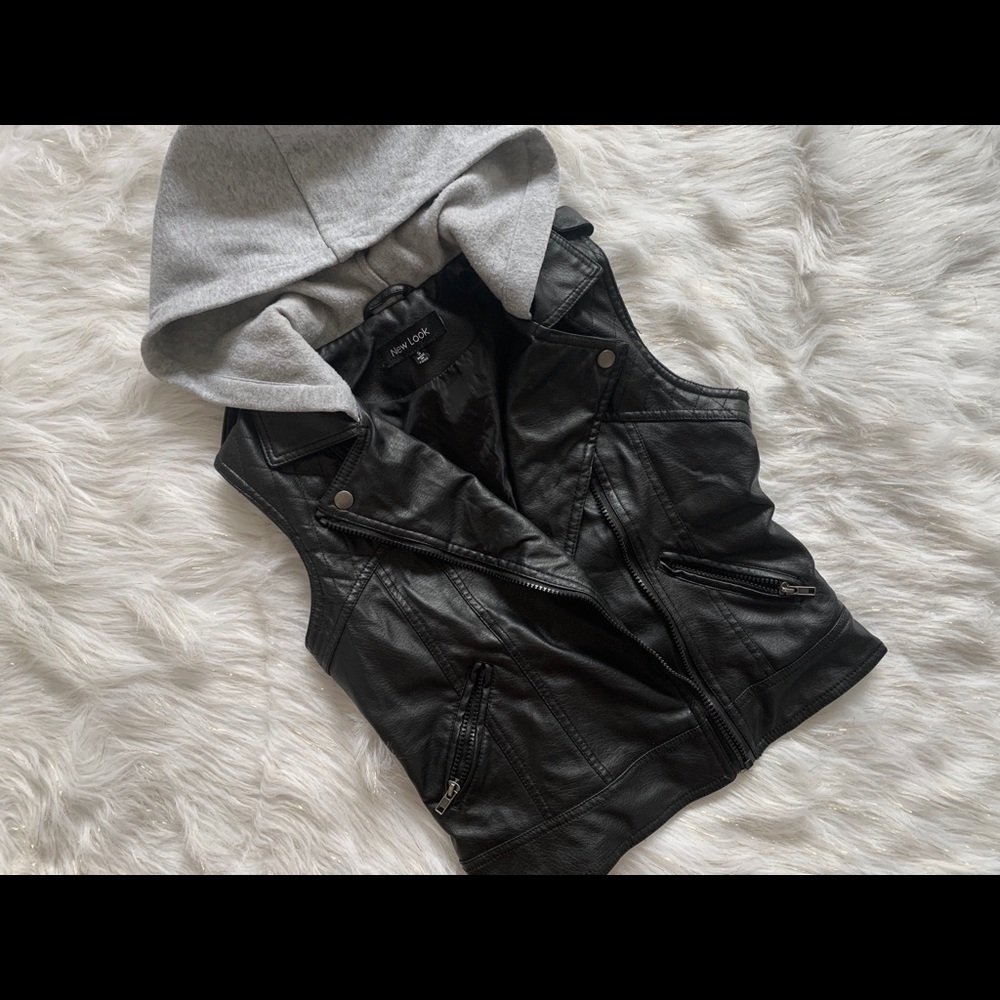 leather vest with hood